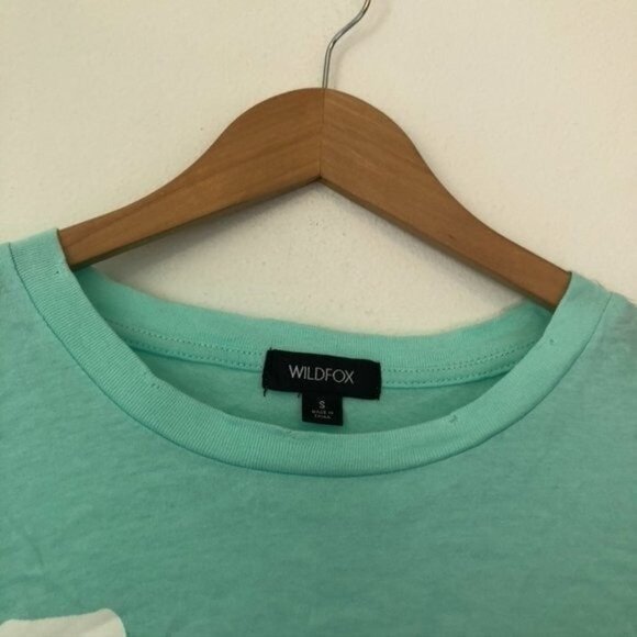 NEW NWT WILDFOX Happy Hour Tee Aqua Blue Green Tacos Margs Graphic Short Sleeve - Picture 6 of 10
